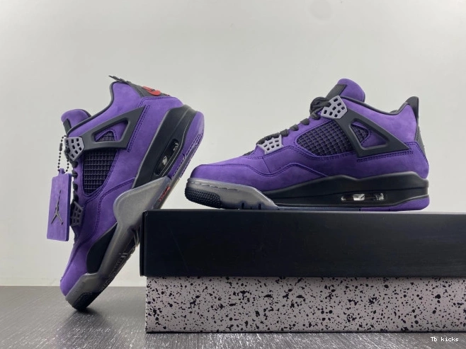 Cheap TBK x 4 Travis Scott Jordan Suede Purple Air 0819